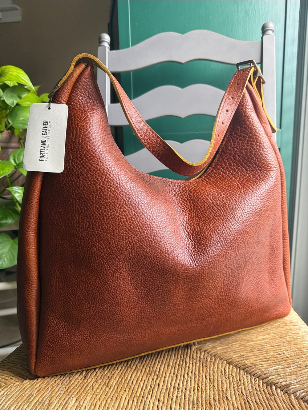 Portland leather Pebbled Leather Aspen oversized bag purse in Sienna Hobo boho - Picture 4 of 16